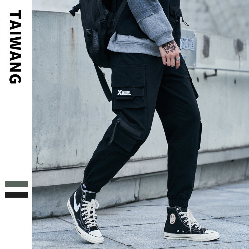 High Street Overalls Men autumn And Winter New Men's Trousers Teen Fashion Brand Casual Pants Men