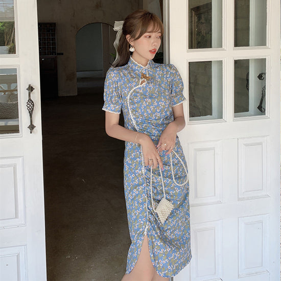 Improved Cheongsam Dress Plus Size Women&