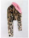 Leopard Print Faux Fur Coat Women's Clothing